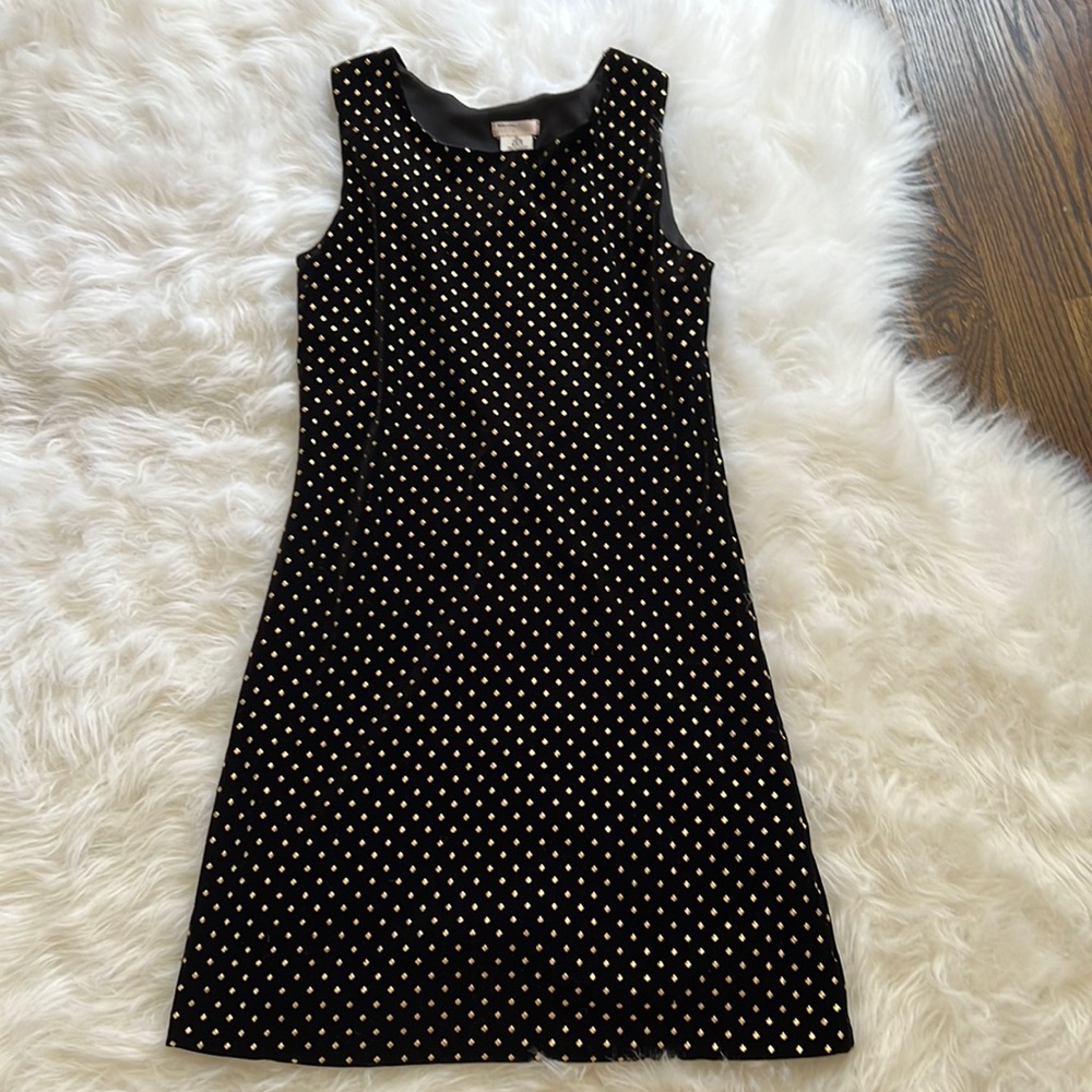 Black and gold mini dress